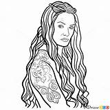 Thrones Game Lannister Cersei Draw Webmaster Drawdoo sketch template