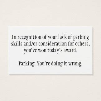 bad parking business cards templates zazzle
