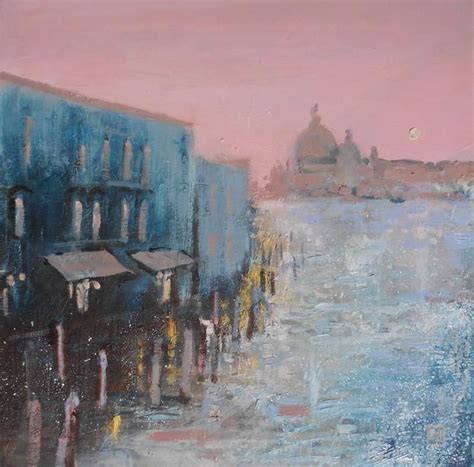 Pink Venice Moon Purple Gallery Oil Painting On Canvas