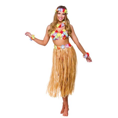 hawaiian party girl 5 piece kit beach party lei grass hula