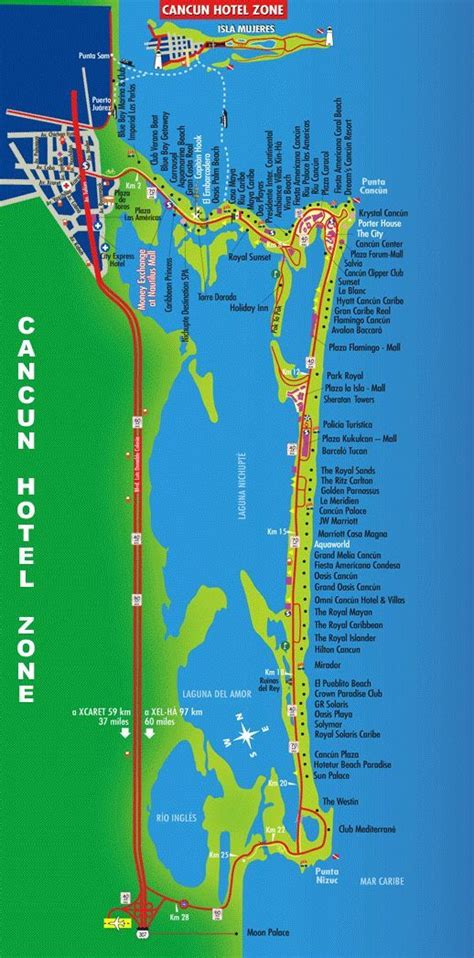 wwwmapperycom   cancun hotels cancun hotel zone map cancun mexico