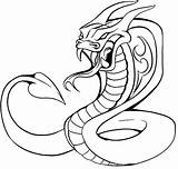 Cobra Coloring Pages King Snake Drawing Viper Kids Snakes Color Animals Evil Sketch Cool Printable Pokemon Monstrous Cartoon Print Animal sketch template