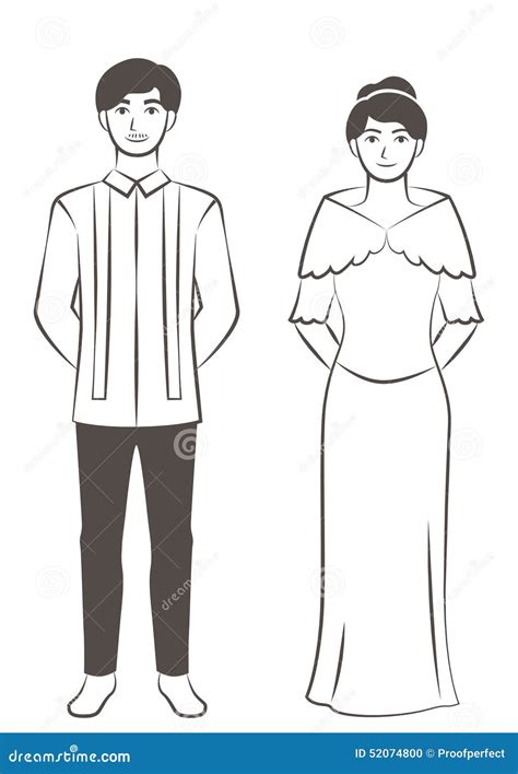 Filipino Couple Vector Illustration 52074800