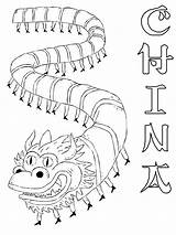 China Chinese Coloring Dragon Pages Kids Map Countries Color Print Printable Ancient Year Cartoon Preschool Template Asian Animal Clipart Clip sketch template