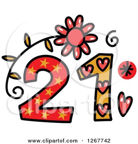 clipart   colorful sketched patterned number  royalty