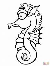 Coloring Seahorse sketch template