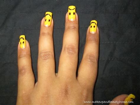 rihanna inspired smiley face nail art tutorial    blog