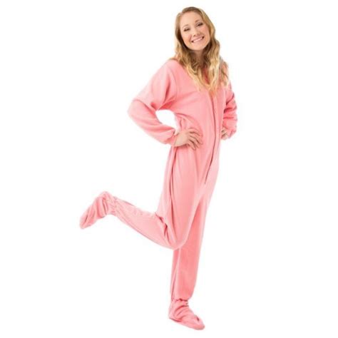Shop Big Feet Pjs Unisex Pink Fleece Unisex Adult Footed Pajamas With