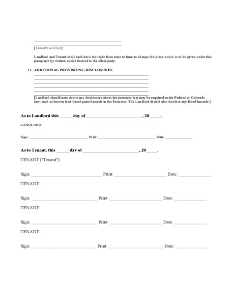 colorado residential lease agreement