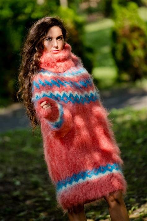 Tiffy Mohair Hand Knitted T Neck Icelandic Sweater By Tiffysmohair