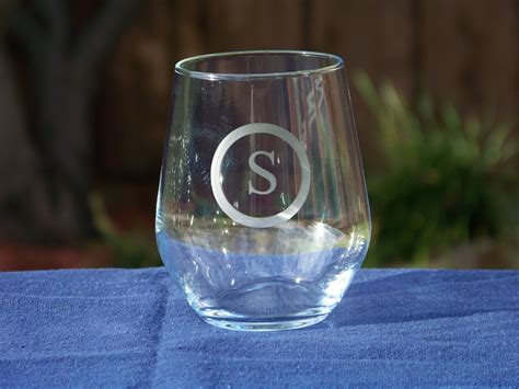 Personalized Stemless Wine Glass Set Etched Wine Glasses