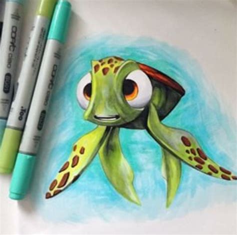 drawing   sea turtle  googly eyes