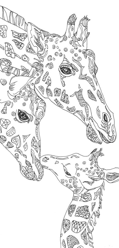 coloring pages giraffe printable adult coloring book  valrart