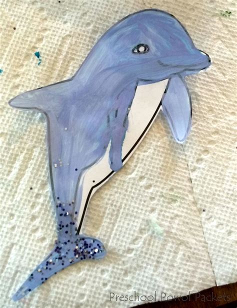 pod  dolphin puppets paper plate oceans  preschool craft
