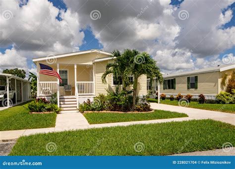 mobile home  american pride flag stock photo image  realty american