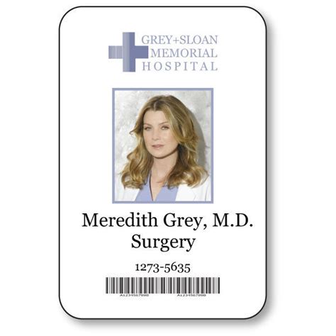 meredith grey id badge printable printable world holiday