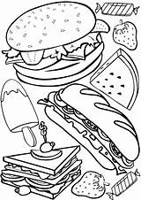 Snacks Colouring Pages Food Printable Printables Rooftop Fast Latest sketch template