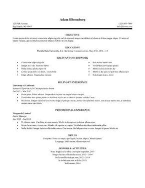 resume  internship  samples  templates   write hloom