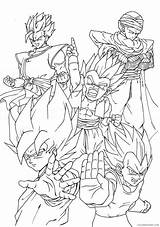 Saiyan Goku Coloring4free sketch template