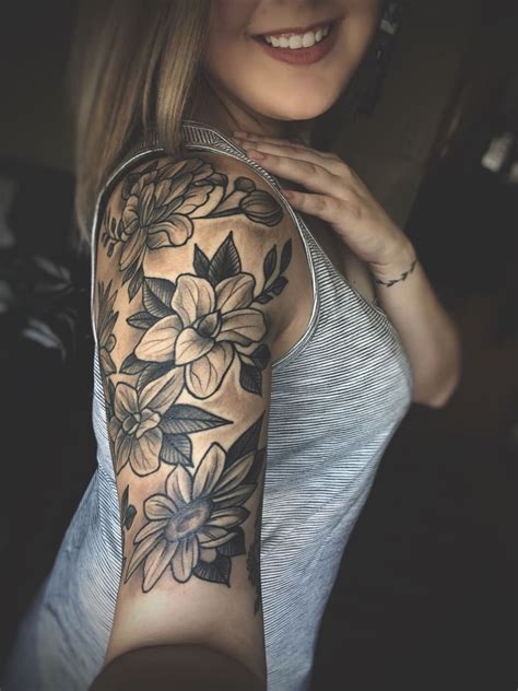 Upper Arm Girly Half Sleeve Tattoo Ideas For Females Best Tattoo Ideas