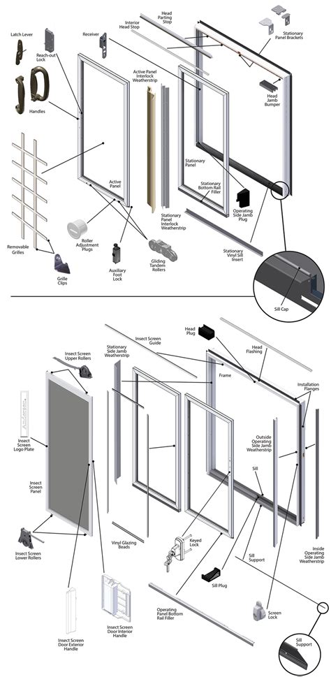 perma shield gliding patio door parts diagram