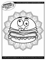 Coloring Cheeseburger sketch template