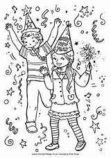 Pages Coloring Nieuw Oud Kleurplaat Year Colouring Kids Kinderen Vieren Nieuwjaar Kleurplaten Choose Board Bonfire Night Fireworks sketch template