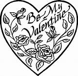 Valentine Coloring Pages Heart Printable Kids sketch template