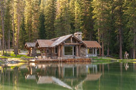rustic montana cabin   private pond   sale   million rustic exterior cabins