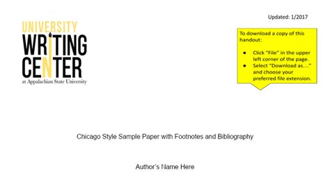 chicago style sample paper google docs