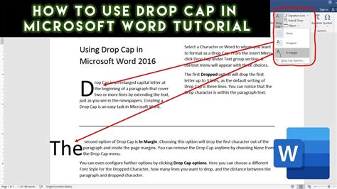insert drop cap  microsoft word tutorial  teacher