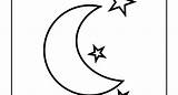 Moon Half Clipart Coloring Template Crescent sketch template