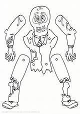 Zombie Puppet Paper sketch template