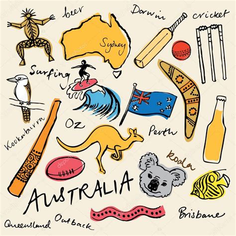descargar coleccion de iconos de australia ilustracion de stock australia slang australia