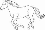 Horse Coloring Clip Galloping Running Sweetclipart sketch template