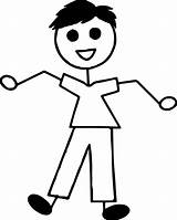 Stick Coloring Boy Standing Pages Wecoloringpage sketch template