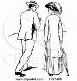 Courting Clipart Vintage Retro Couple Strolling Illustration Cat Female Prawny Royalty Vector Clipground sketch template