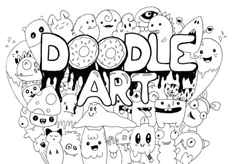 printable doodle art coloring pages  adults