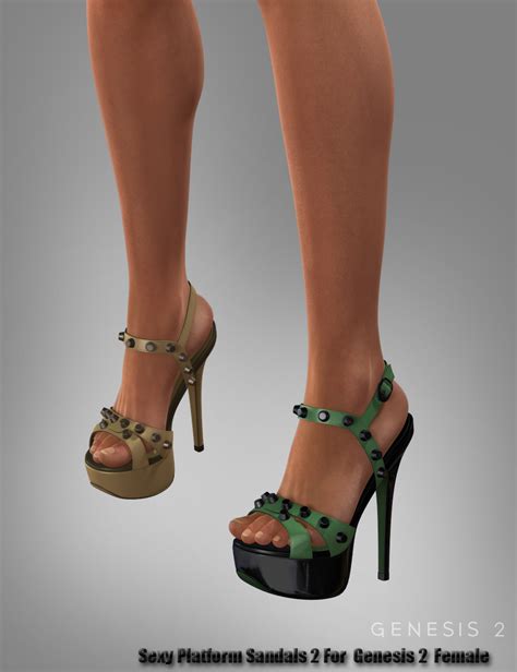 sexy platform sandals 2 for genesis 2 female s 3d