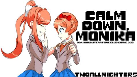 calm down monika doki doki literature club comic dub