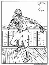 Coloring Pages Spiderman Color Cartoon Spider Man Printable Sheets Kids Book Character Sheet Print Fight Ready Back sketch template