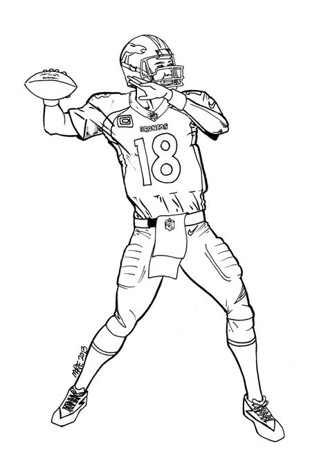 peyton manning sheets colouring pages coloring home