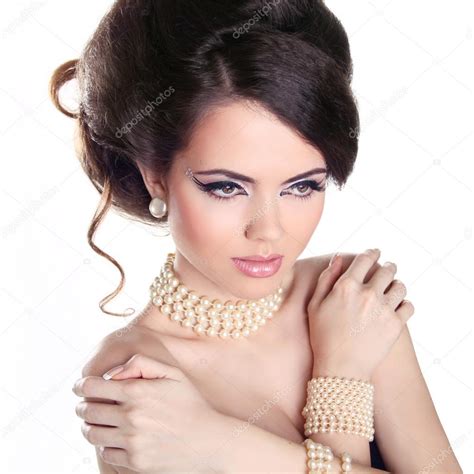 sexy girl jewelry and hairstyle fashion portrait of