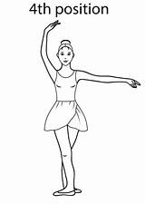 Ballet Position Coloring 4th Pages Positions Dance Printable Drawing Ballerina Supercoloring Kids Sheet Skip sketch template