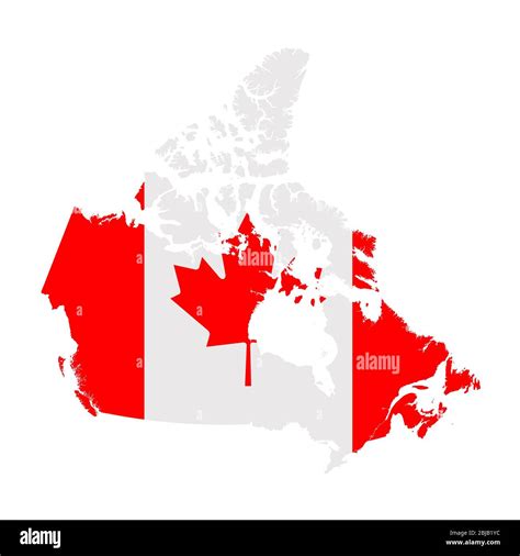 canada flag map country outline  national flag stock photo alamy