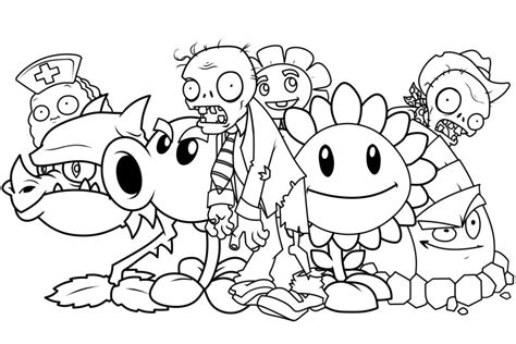 plant  zombie printable coloring pages book  kids