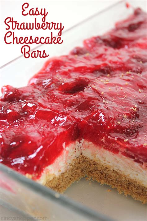 easy strawberry cheesecake bars cincyshopper