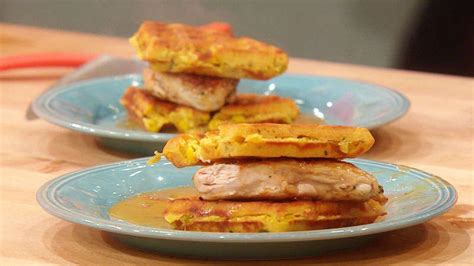 green chili corn waffles with crispy chicken rachael ray show