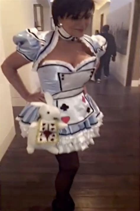 Kris Jenner Wears Sexy Alice In Wonderland Costume