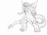 Godzilla Adora Ghidorah sketch template